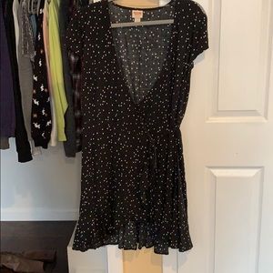 Black polka dot dress